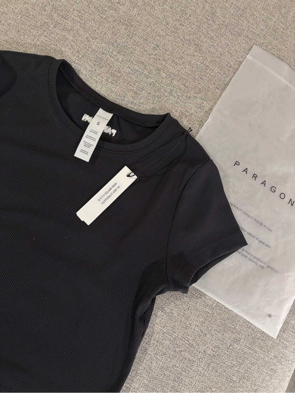 PARAGON Black Ribbed Short Sleeve Tee - Women's
